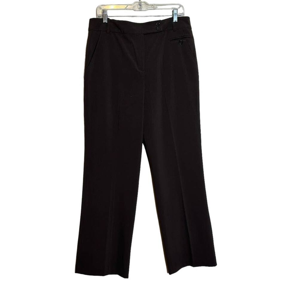 Larry Levine stretch straight legs brown pants size 12
